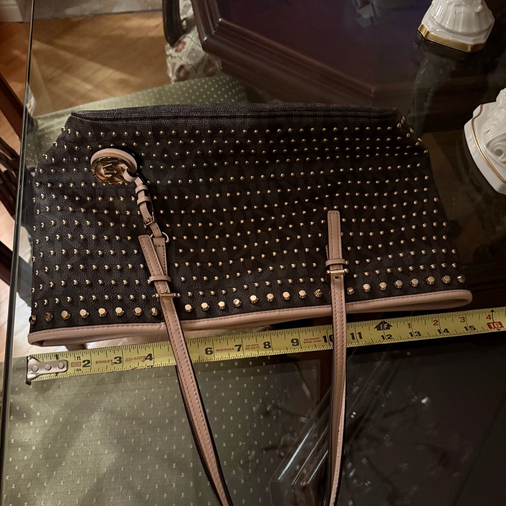 Michael Kors Jet Set Gold Studded Tote Bag - Picture 7 of 12